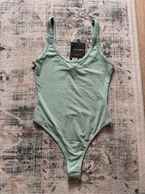 JLUXLABEL Sage Green smooth Tank Bodysuit
